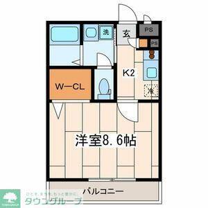 トレビナ淵野辺(1K/3階)の間取り写真