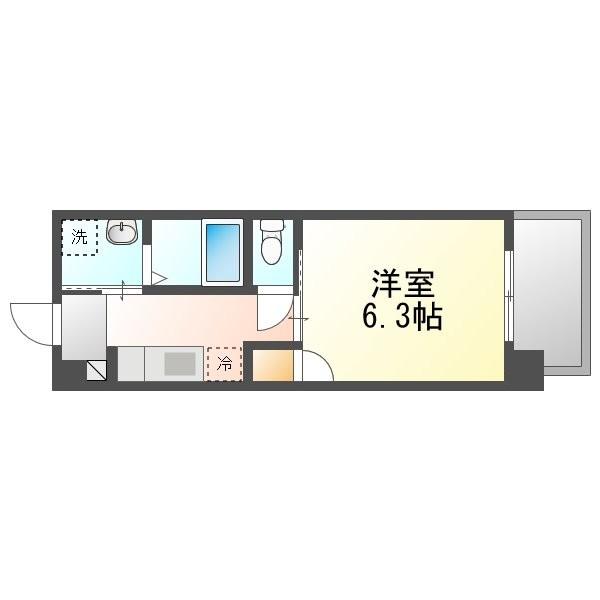 トーマス兼城1(1K/2階)の間取り写真