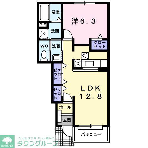 パセーオ.NS(1LDK/1階)の間取り写真