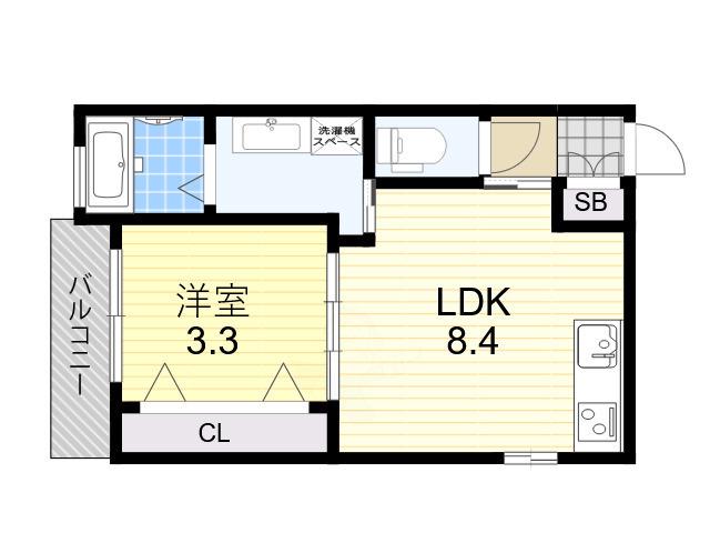 岩伸リバーコート住吉(1LDK/1階)の間取り写真
