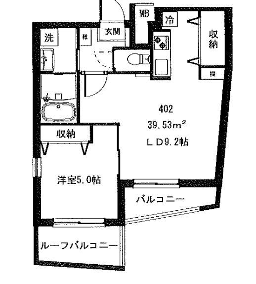 モン・シャトー東高円寺南館(1LDK/4階)の間取り写真