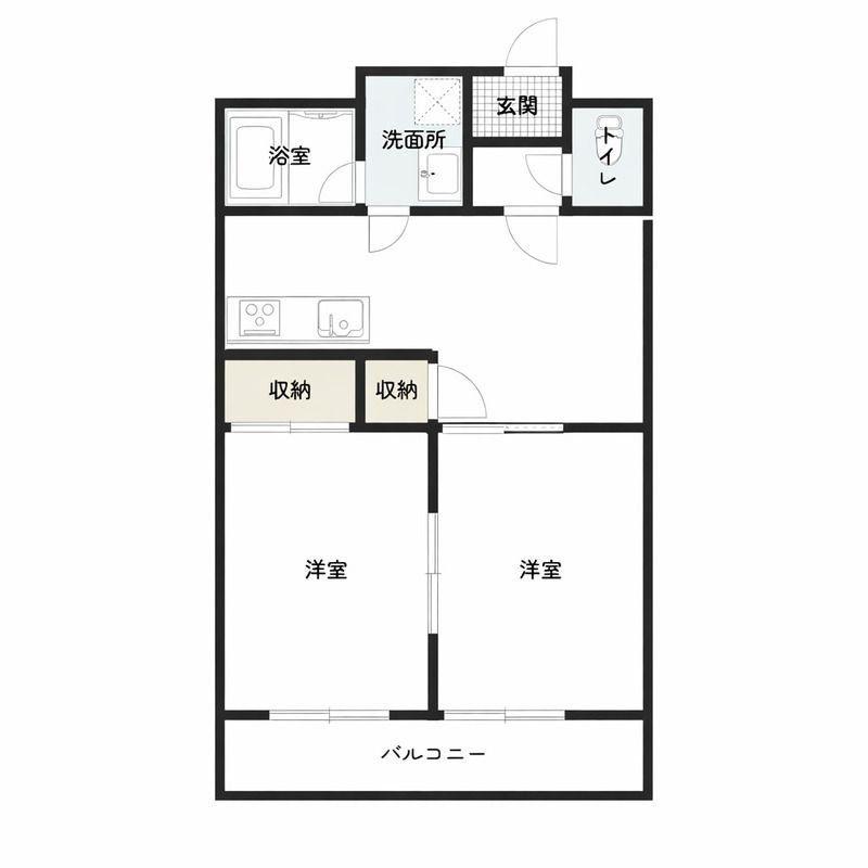 サンライズ門司(2DK/4階)の間取り写真