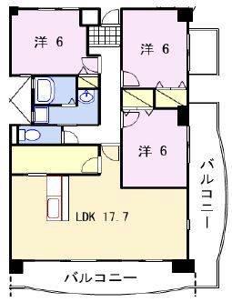 メゾン芳村(3LDK/3階)の間取り写真