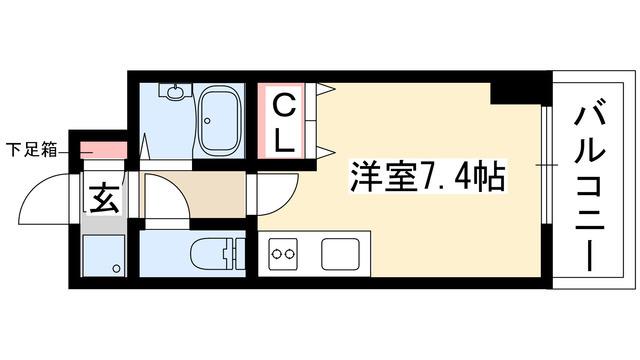 RIDGE堀田(ワンルーム/6階)の間取り写真