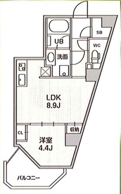 四谷坂町レジデンス(1LDK/6階)の間取り写真