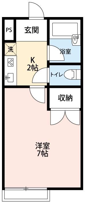 ドミール・タカB(1K/1階)の間取り写真