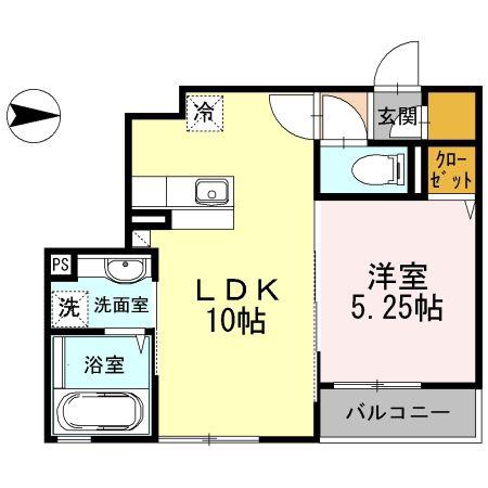 ラウレア(1LDK/2階)の間取り写真