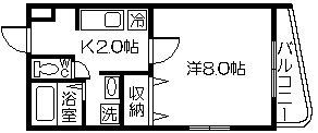 SANTA STAGE(1K/5階)の間取り写真