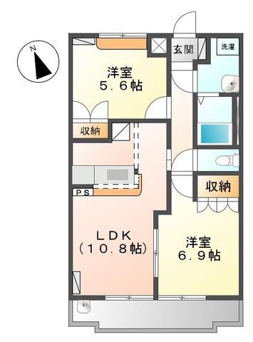 グランドメゾン(2LDK/2階)の間取り写真