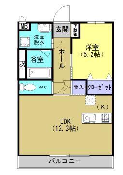 セレクトVII(1LDK/2階)の間取り写真