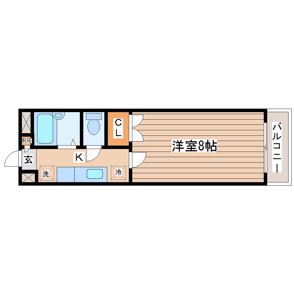 アラモード旭ヶ丘(1K/1階)の間取り写真