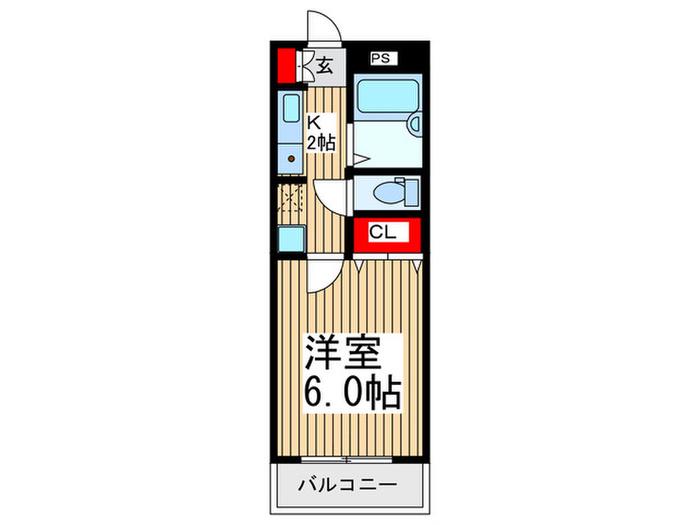 マンションひなげし(1K/3階)の間取り写真