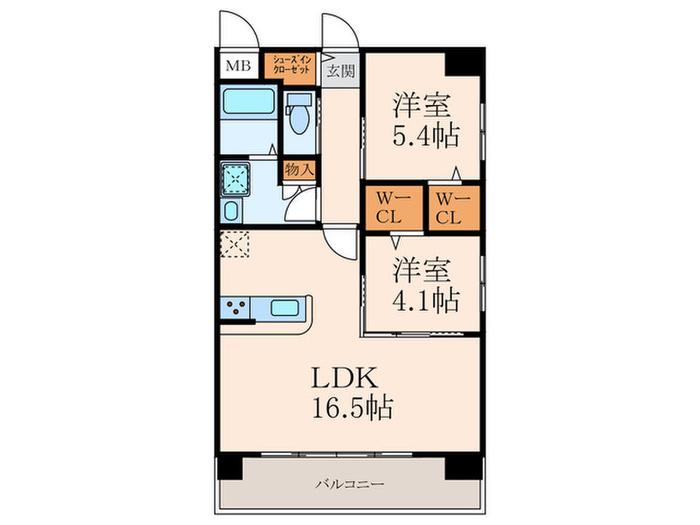 LAND AXIS(2LDK/7階)の間取り写真