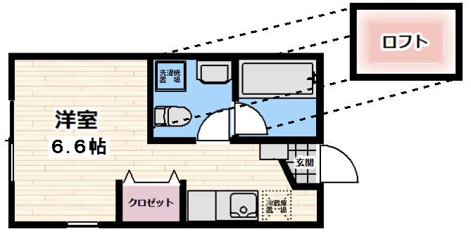 サニーハイツJR(1K/1階)の間取り写真