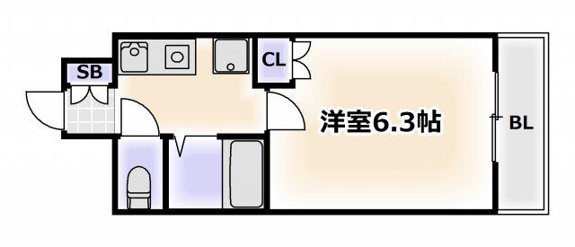 VERGER ZENSHIN(1K/3階)の間取り写真