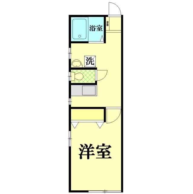 ヴィラ六角橋I(1K/2階)の間取り写真