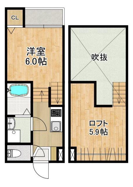 MODERN PALAZZO MATSUYAMA(1SK/1階)の間取り写真