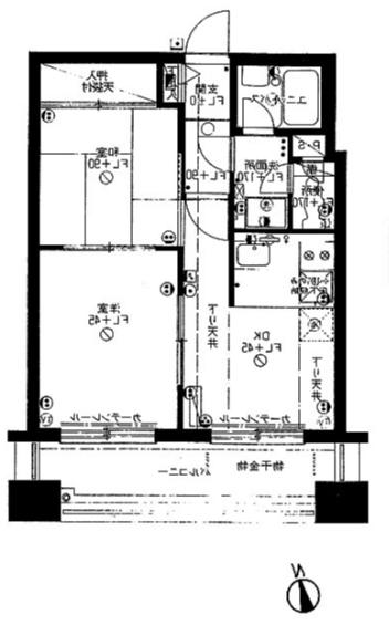 ダイアパレス北2条(2DK/4階)の間取り写真