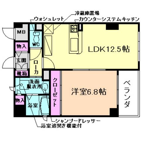 SOPHIA COURT 野田(1LDK/6階)の間取り写真