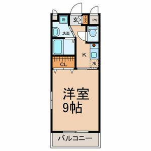 サンハイツ名取II(1K/1階)の間取り写真