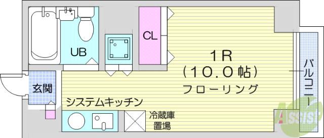 テラス神明(ワンルーム/4階)の間取り写真