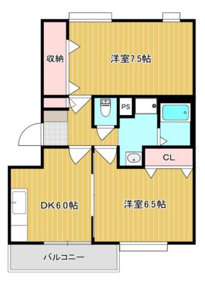 エーベル(2DK/3階)の間取り写真