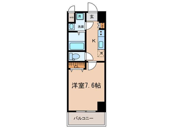 ノステルコート岡崎(1K/2階)の間取り写真