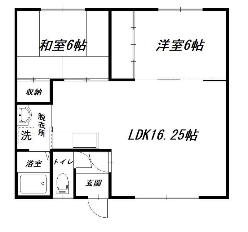 プリンスマンションD(2LDK/1階)の間取り写真