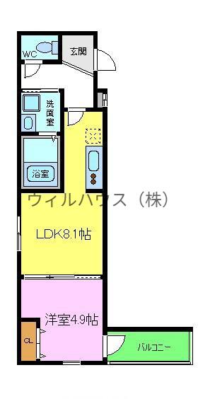 フジパレス高石3番館(1LDK/1階)の間取り写真