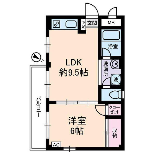 エチュード栄(1LDK/2階)の間取り写真