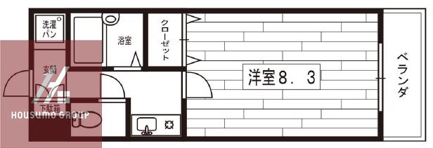 セブンハイツ(1K/7階)の間取り写真