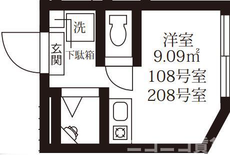 アパートメンツ東京西小岩(ワンルーム/1階)の間取り写真