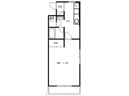 ロゼスカラ(1DK/4階)の間取り写真