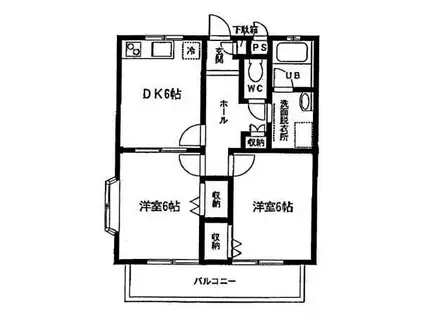 サンセール豊栄(2DK/2階)の間取り写真