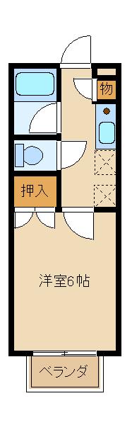 コーポ北澤II(1DK/1階)の間取り写真