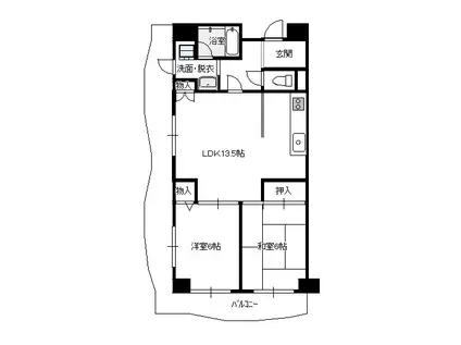 ヴァンヴェール六甲(2LDK/3階)の間取り写真