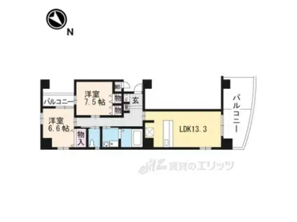 レスペクテ(2LDK/9階)の間取り写真