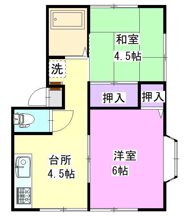 フィルドハイツC 101(2K/1階)の間取り写真