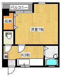 イモーレ真砂(1K/4階)の間取り写真