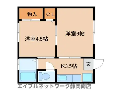 ハイデルベルク(2K/4階)の間取り写真