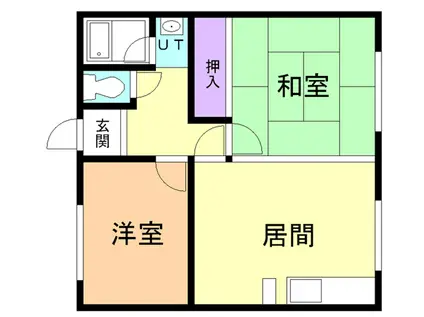 吉岡ハイツ1号棟(2DK/1階)の間取り写真