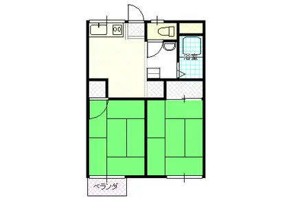 弘中ハイツ(2K/2階)の間取り写真