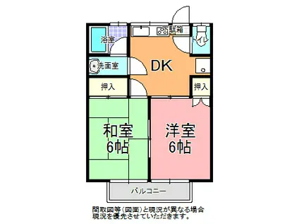 エス・ケイハイツ(2DK/2階)の間取り写真