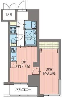 ORSUS新大阪(1DK/10階)の間取り写真