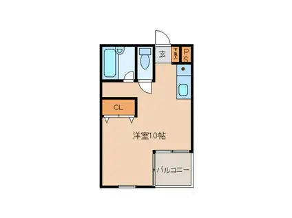 リーブ1(ワンルーム/2階)の間取り写真