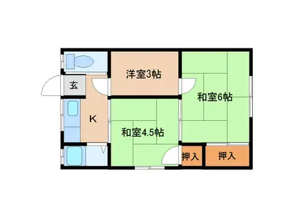 平和荘(3K/2階)の間取り写真