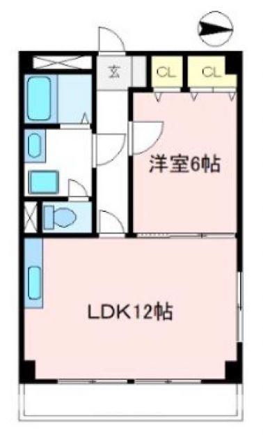 石川マンション(1LDK/2階)の間取り写真
