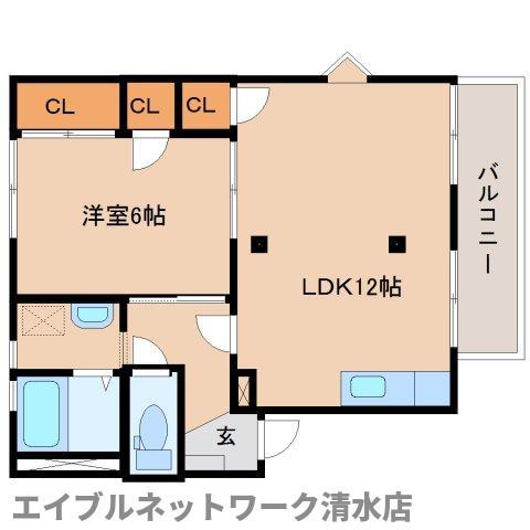 ソシアル沢II(1LDK/1階)の間取り写真