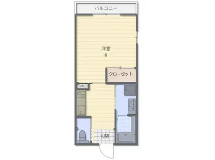 ポルタ・ノーヴァ(1K/2階)の間取り写真