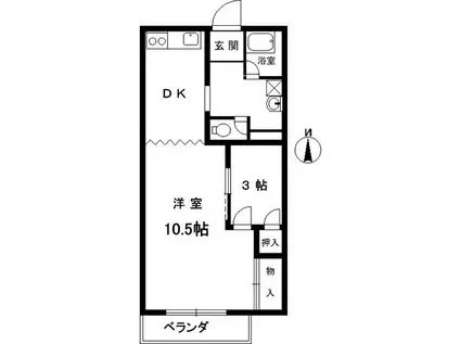 マツオハウス(1LDK/3階)の間取り写真